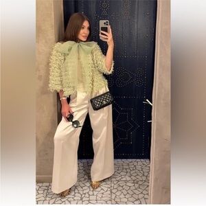 Zara- FRINGED ORGANZA TIE CARDIGAN